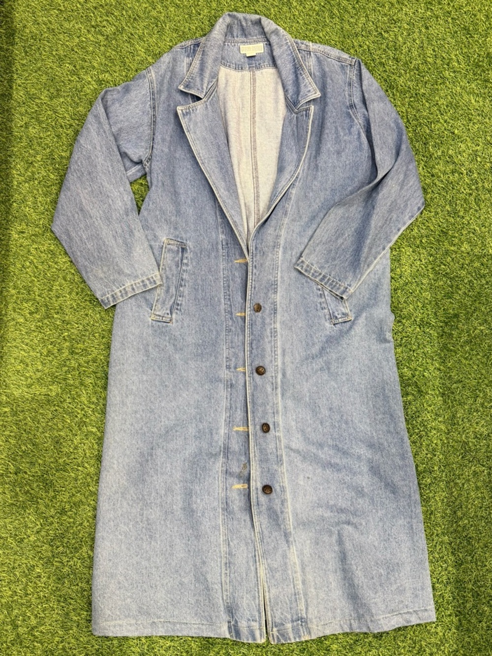 Vintage Light Blue Denim Longline Coat